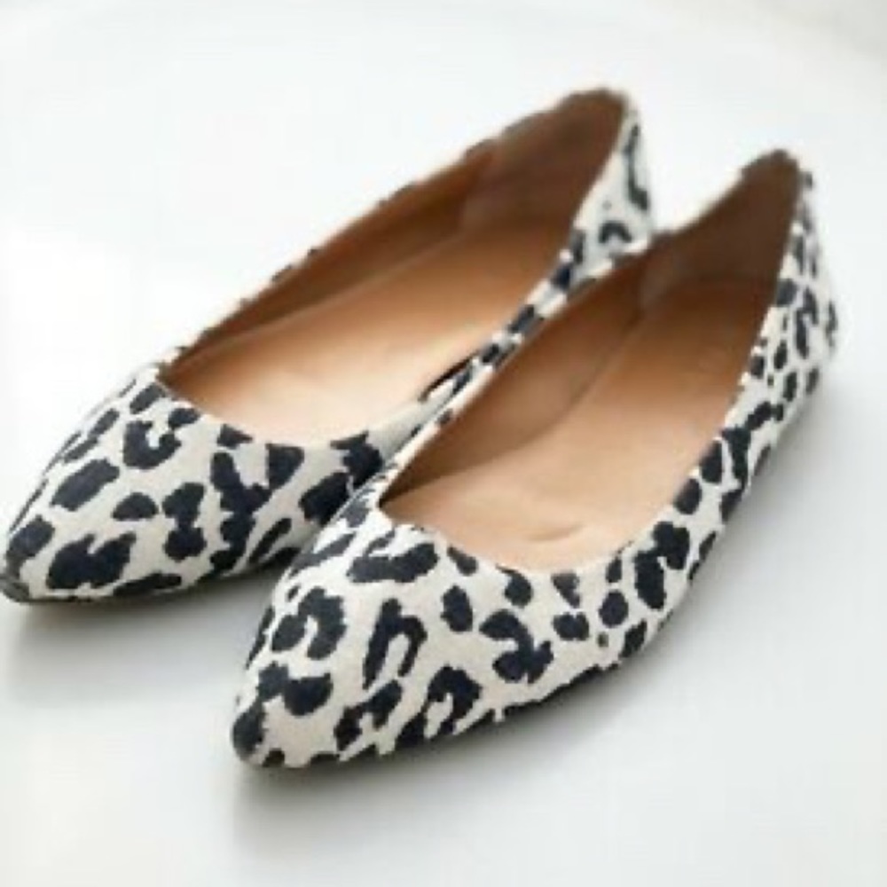J.Crew pointy toe leopard flats